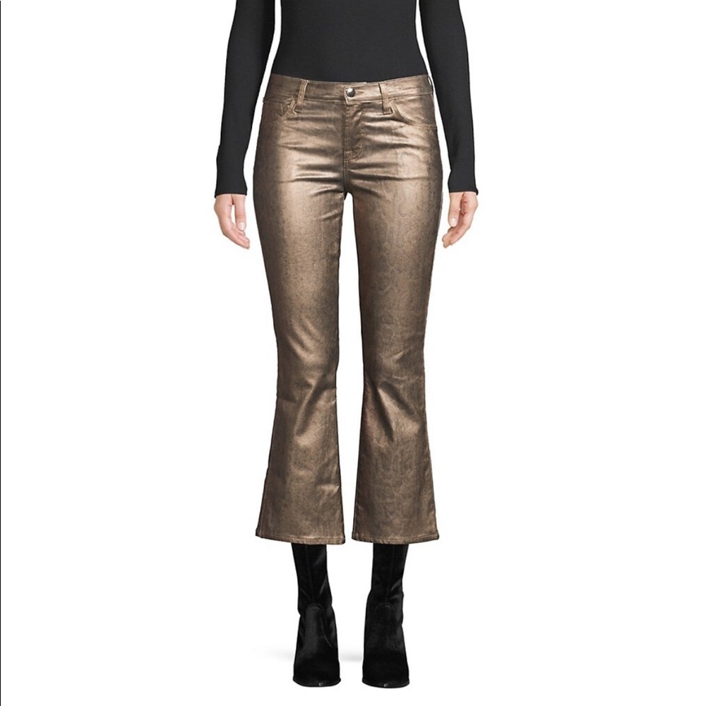 NWT J Brand Selena Mid Rise Metallic Pants 28